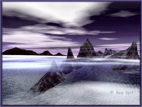 Purple Mountains a 3D painting by Janet Boyd  aka Bee Spit